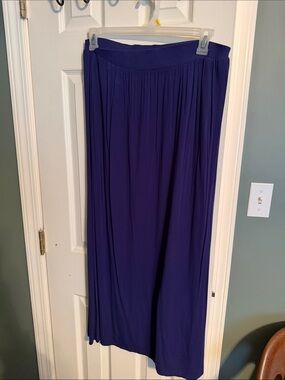 LOFT Deep Purple Maxi Skirt with Elastic Waist